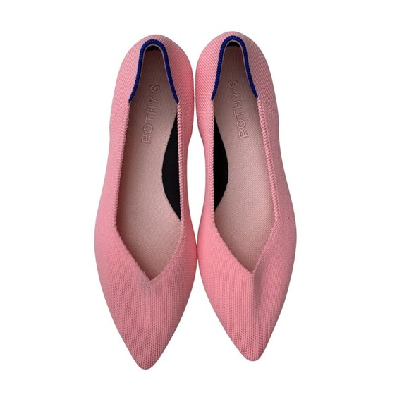 Rothys The Point II Pink Knit Pointed-Toe Flats Womens Shoes New Without Box 7 - Picture 7 of 7